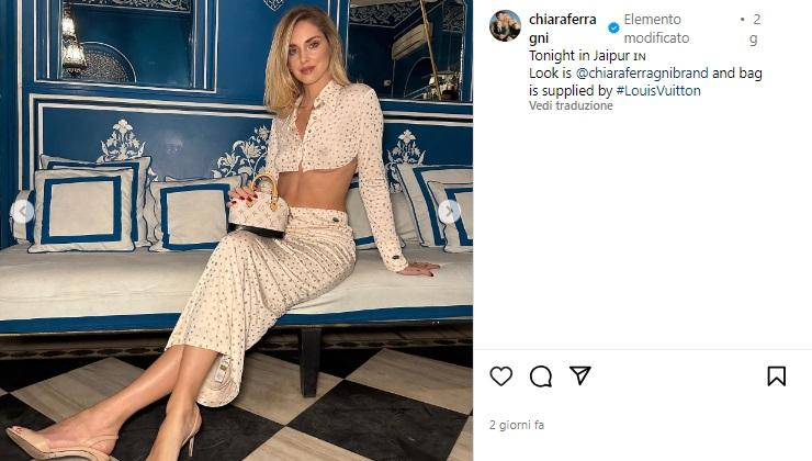 Chiara Ferragni camicetta completamente trasparente