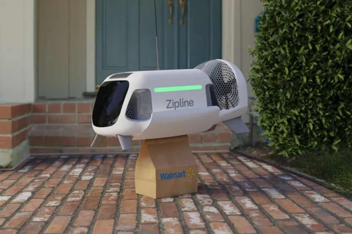 Drone zipline consegna a domicilio in collaborazione con Walmart